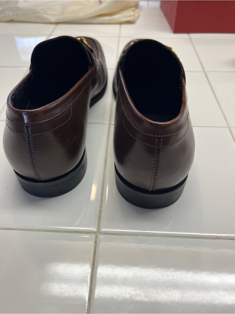 Salvatore Ferragamo Dark Brown Leather Bit Loafers - Picture 4 of 10
